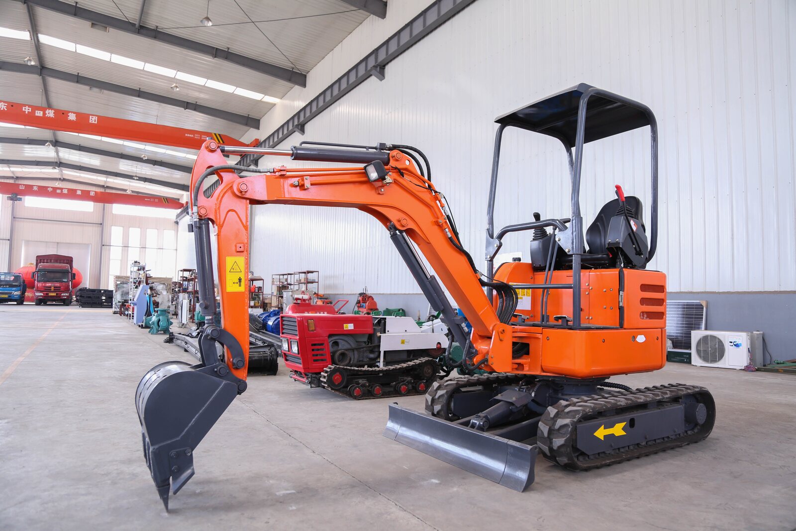 Compact excavator reference unit photographed at Zhongmei; final MWD configuration is confirmed by model